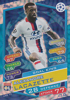 Alexandre Lacazette Olympique Lyonnais 2016/17 Topps Match Attax CL Goal King #LYO17